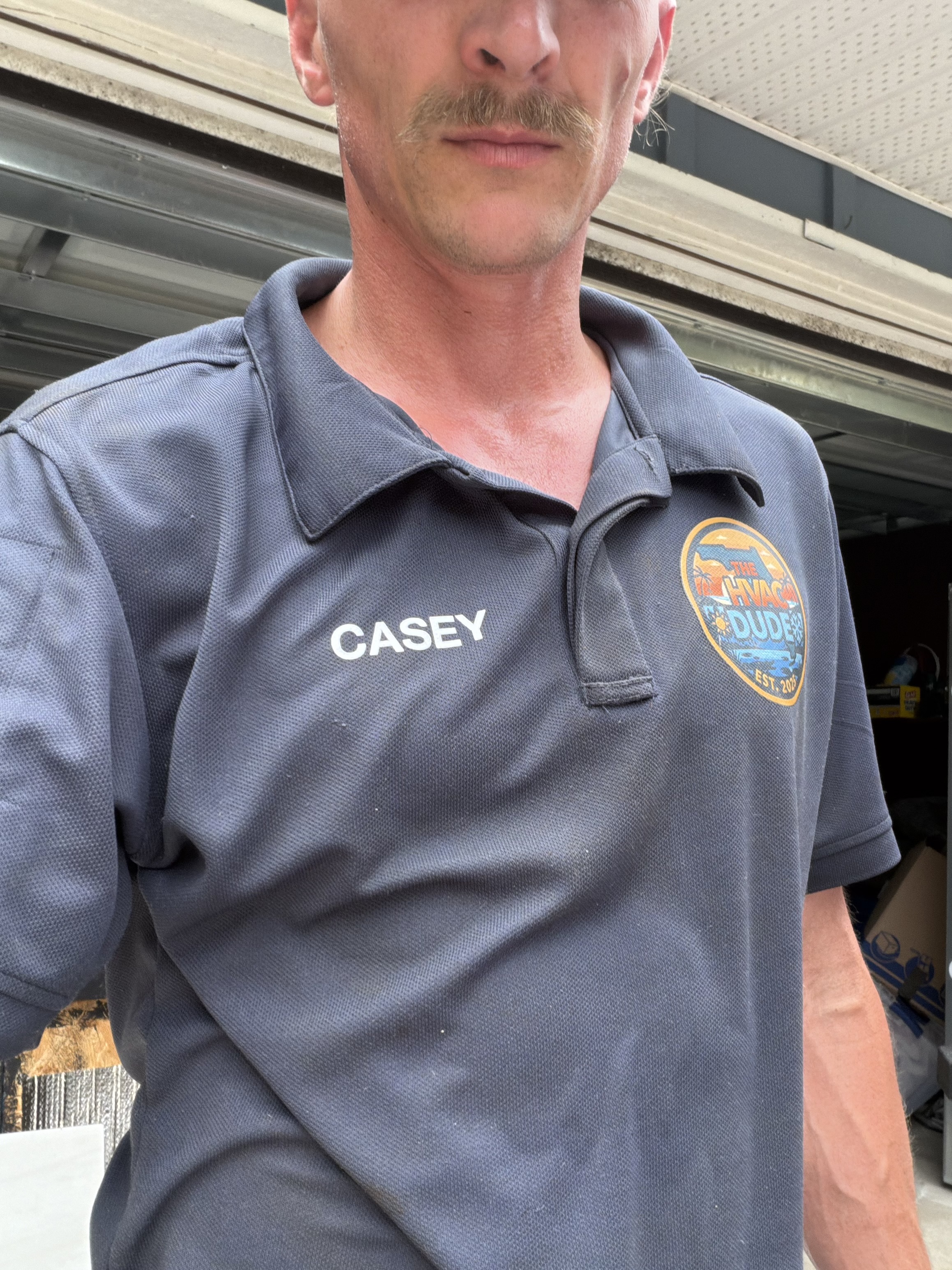 Casey in The HVAC Dude uniform